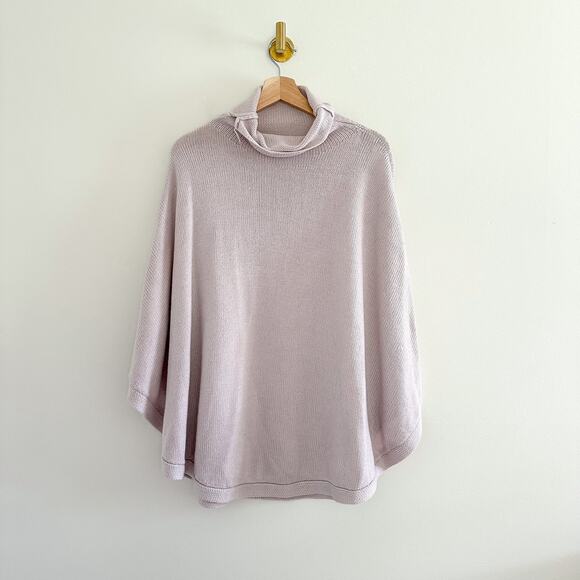 Lolë Iverness Knit Pullover Cowl Neck Poncho Sweater Pink - Picture 3 of 10